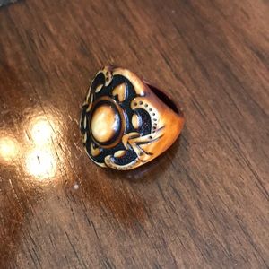 “Wooden” Bohemian Ring